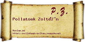 Pollatsek Zoltán névjegykártya
